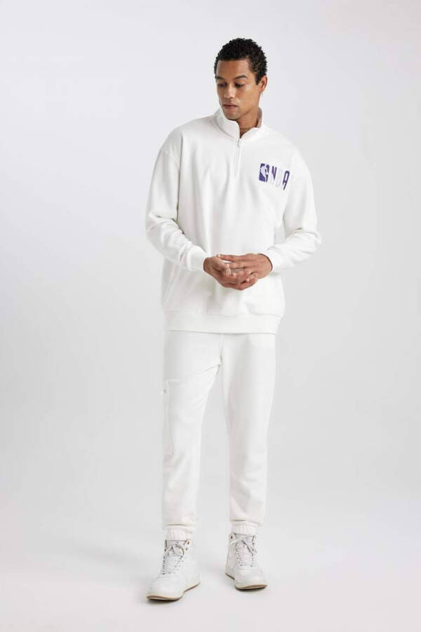 DeFactoFit NBA Los Angeles Lakers Standart Fit Jogger Shimlar Ekru - 4