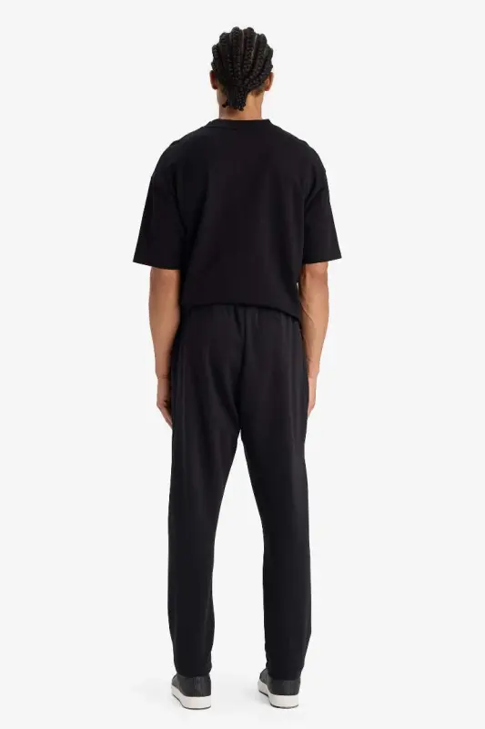 NBA Miami Heat Kalın Jogger Eşofman Altı Standart Fit Cepli Esnek Bantlı Paça-Siyah - 3