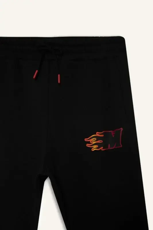 DeFactoFit NBA Miami Heat Толстые спортивные штаны-джоггеры стандартного кроя с карманами, эластичной резинкой и манжетами - черные - 5