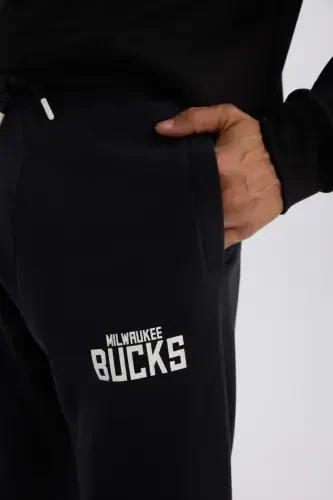 DeFactoFit NBA Milwaukee Bucks Калаң Джоггер Эшофман Алты Бели Багджыклы Стандарт Фит Джепли-Сиях - 1