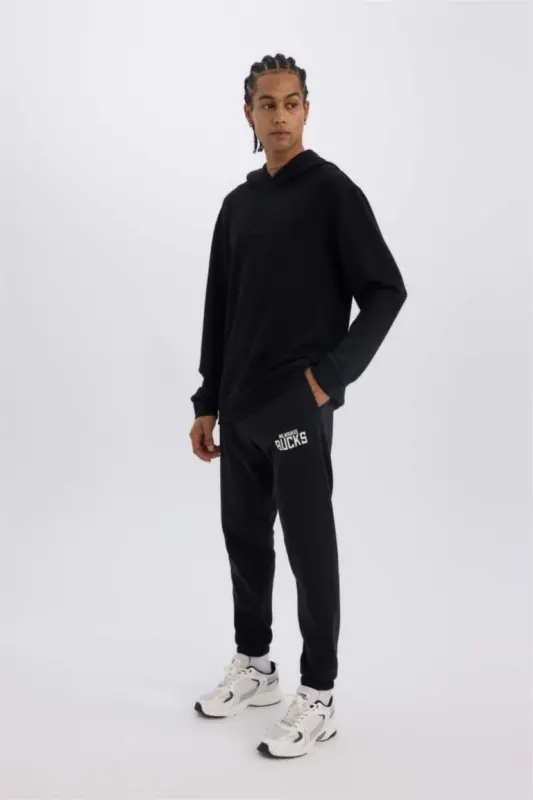 DeFactoFit NBA Milwaukee Bucks Калаң Джоггер Эшофман Алты Бели Багджыклы Стандарт Фит Джепли-Сиях - 1