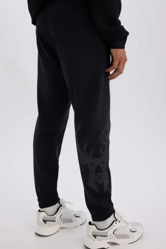 NBA Milwaukee Bucks Kalın Jogger Eşofman Altı Beli Bağcıklı Standart Fit Cepli-Siyah - 2