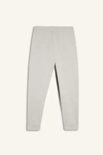 DeFactoFit NBA Milwaukee Bucks Qalin Jogger sport shimining pastki qismi Standart Fit Bel bog'ichli cho'ntakli-Ochiq kulrang melanj - 5