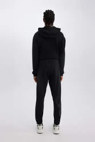 DeFactoFit NBA Milwaukee Bucks Thick Jogger Sweatpants Drawstring Waist Standard Fit Pocketed-Black - 3