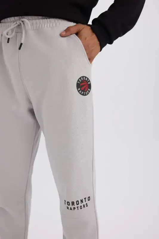 DeFactoFit NBA Toronto Raptors Qalin Jogger Sport shim Standart Fit cho'ntakli Bel bog'ichli-och kulrang - 1
