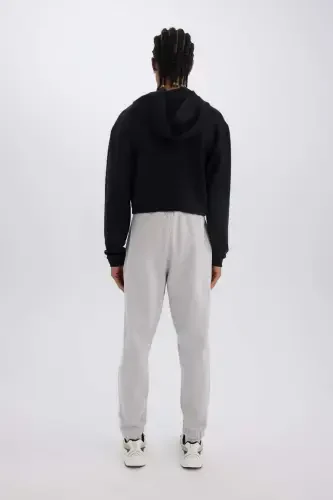 DeFactoFit NBA Toronto Raptors Thick Jogger Sweatpants Standard Fit Pocketed Drawstring Waist-Light Gray - DEFACTO (1)