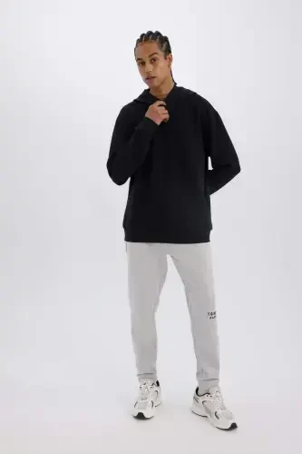 DeFactoFit NBA Toronto Raptors Thick Jogger Sweatpants Standard Fit Pocketed Drawstring Waist-Light Gray - 6