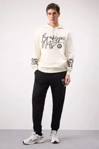 DeFactoFit NBA Wordmark Qalin Jogger Sport Shim Standart Qulay Cho'ntakli Rezinkali Paça-Qora - 3