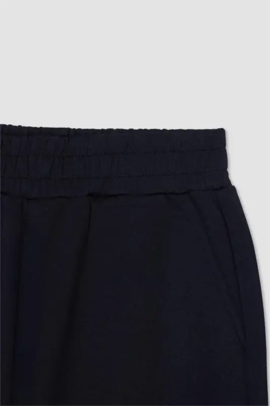 Oversize Geniş Kalıp İnce Sporcu Eşofman Altı Çift Cepli Jogger Paça Standart Boy Skuba Dalgıç Kumaş-Siyah - 2