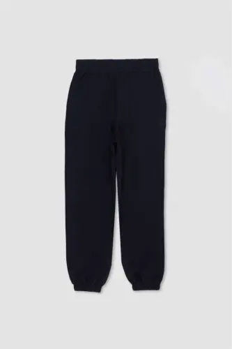 Oversize Geniş Kalıp İnce Sporcu Eşofman Altı Çift Cepli Jogger Paça Standart Boy Skuba Dalgıç Kumaş-Siyah - 3