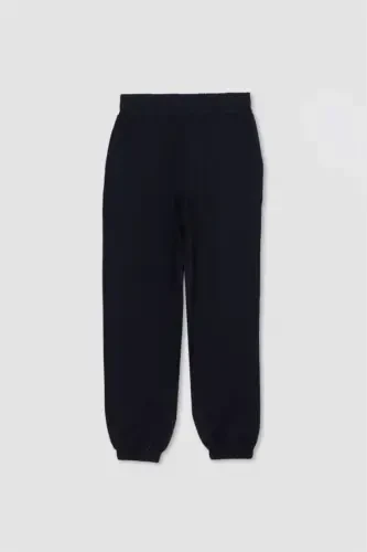 DeFactoFit Oversize Keng kesimli sportiv shimlar ikki cho'ntakli Jogger standart o'lchamli Skuba suvga sho'ng'in matosi-qora - 3