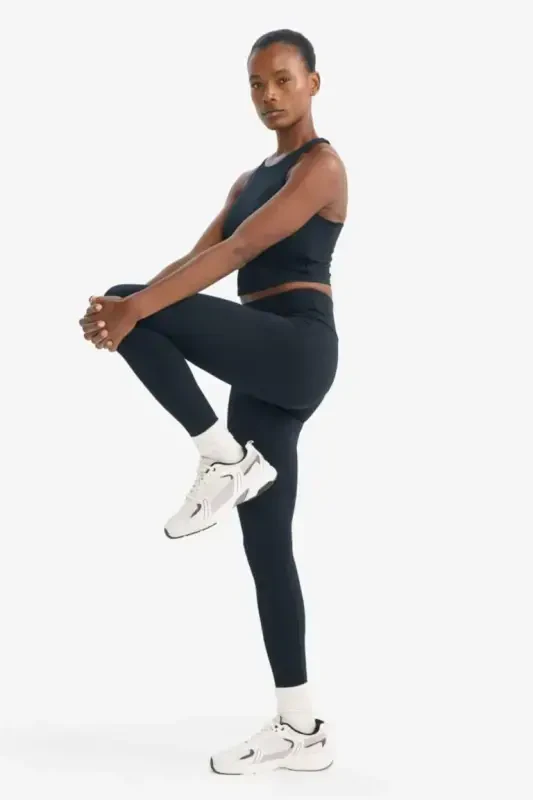 DeFactoFit Printed High-Waisted Sports Leggings Black - 3