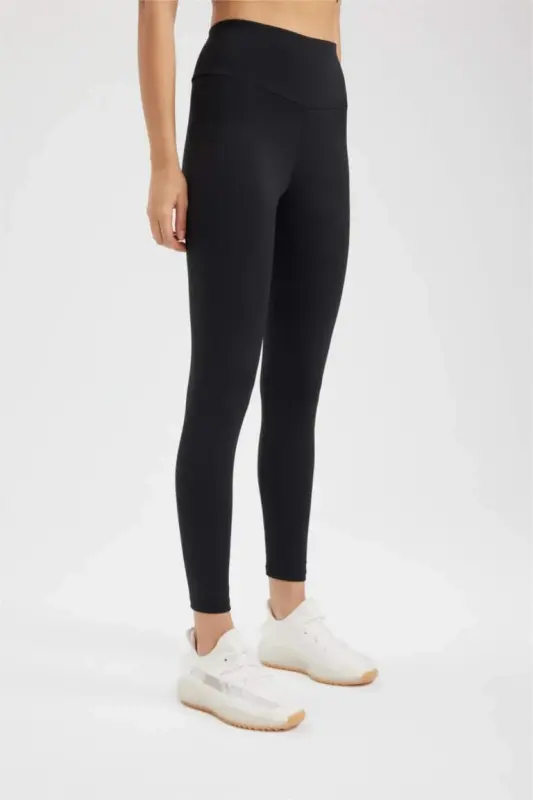 DeFactoFit Printed High-Waisted Sports Leggings Black - 6