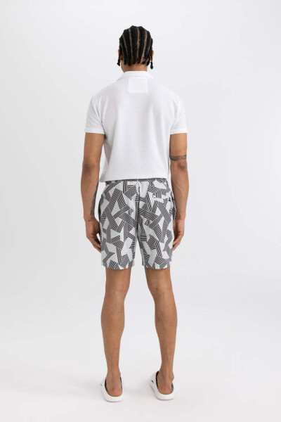 DeFactoFit Regular Fit Bosilgan Elastik Qisqa Denim Shortish Qora - 9