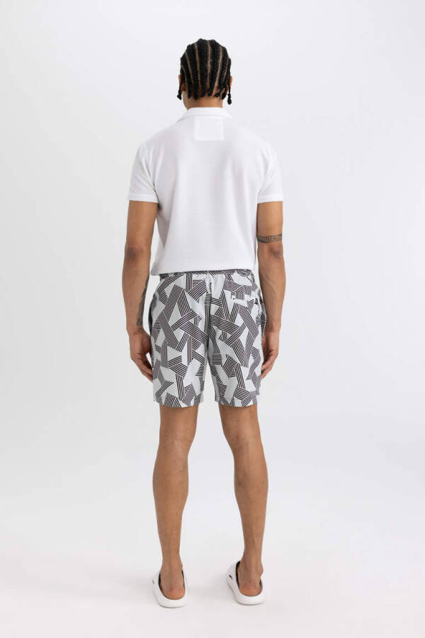 DeFactoFit Regular Fit Bosilgan Elastik Qisqa Denim Shortish Qora - 16