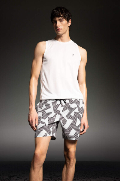 DeFactoFit Regular Fit Printed Elastic Short Shorts Black - Defacto (1)
