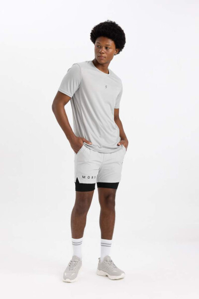 DeFactoFit Slim Fit Athletic Woven Shorts Light Grey - 4