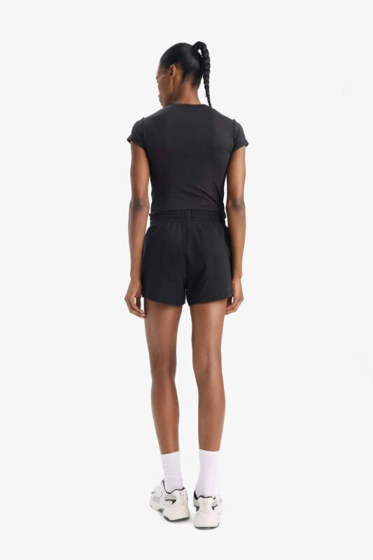 DeFactoFit Slim Fit Bosma Shorti Qora - DEFACTO