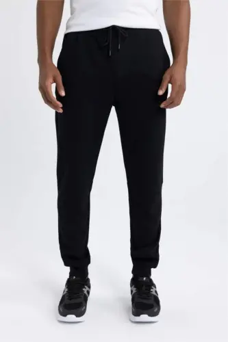 DeFactoFit Slim Fit Double Pocket Standard Leg Scuba Diving Fabric Jogger Sweatpants Black - 6