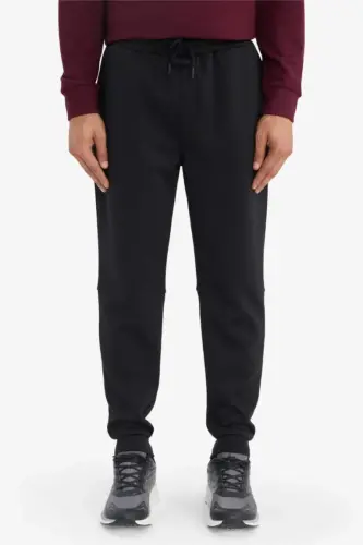 DeFactoFit Slim Fit Double Pocket Standard Leg Scuba Diving Fabric Jogger Sweatpants Black - 3