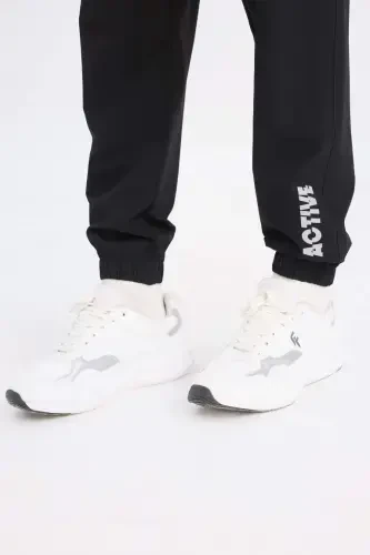 DeFactoFit Slim Fit Ikki Cho'ntakli To'qima Sport Jogger Shimlar Qora - DEFACTO (1)