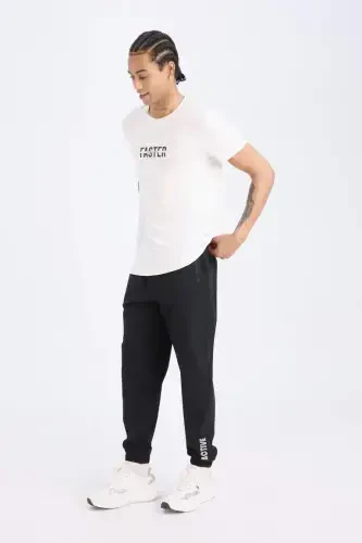 DeFactoFit Slim Fit Ikki Cho'ntakli To'qima Sport Jogger Shimlar Qora - 9