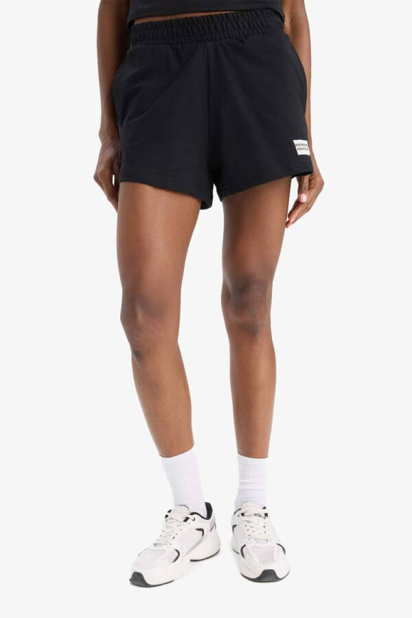 DeFactoFit Slim Fit Printed Shorts Black - 4