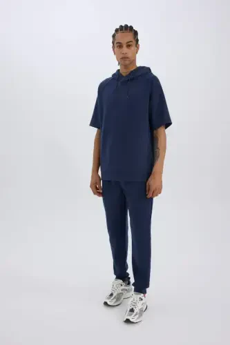 DeFactoFit Slim Fit Sportchi Ince Jogger Eshofman Alti Tor Kesim Skuba G'avvos Qumosh Standart Pocha Beli Bog'ichli Lastikli Pocha-Lacivert - 1