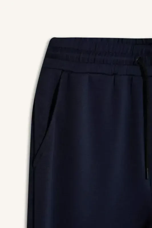 DeFactoFit Slim Fit Sportchi Ince Jogger Eshofman Alti Tor Kesim Skuba G'avvos Qumosh Standart Pocha Beli Bog'ichli Lastikli Pocha-Lacivert - 8