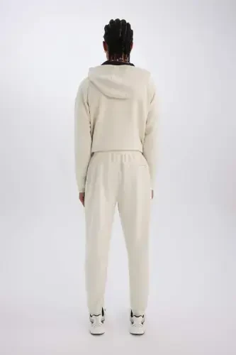 DeFactoFit Slim Fit Sportchi Jogger sport shimi Tor kesimli Skuba sho'ng'in matosi Standart etak Bel bog'ichli rezina etak-Tosh - 7