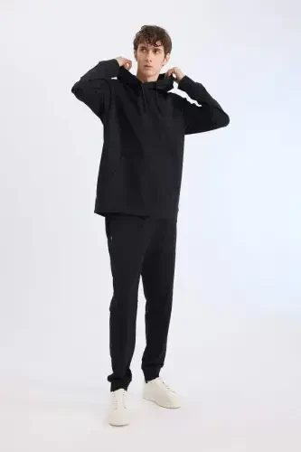 DeFactoFit Slim Fit спортивные джоггеры, узкий крой, стандартный низ, базовый однотонный - черный - 4