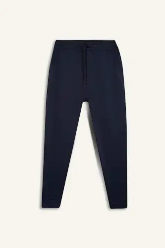 DeFactoFit Slim Fit Sports Thin Jogger Sweatpants Slim Fit Scuba Diver Fabric Standard Leg Knitted Waistband Leg-Navy Blue - 7