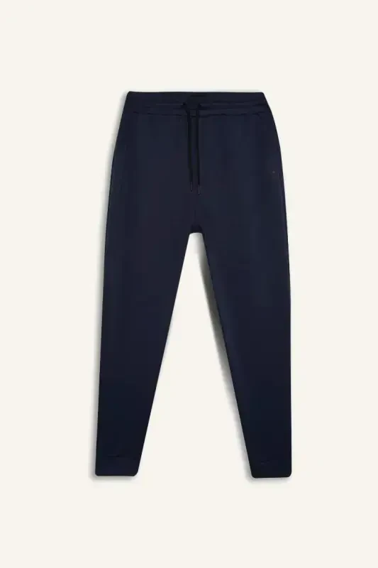 DeFactoFit Slim Fit Sports Thin Jogger Sweatpants Slim Fit Scuba Diver Fabric Standard Leg Knitted Waistband Leg-Navy Blue - 7