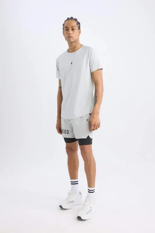 DeFactoFit Slim Fit Sports Woven Shorts Light Gray - 2