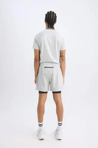 DeFactoFit Slim Fit Sports Woven Shorts Light Gray - 6
