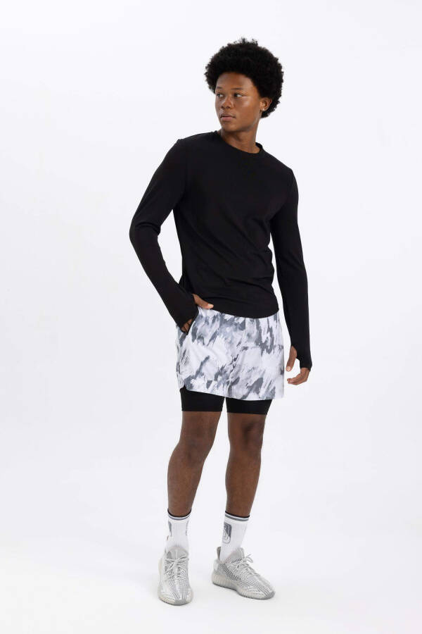 DeFactoFit Slim Fit To'qima Shortlari Och Kulrang - 21