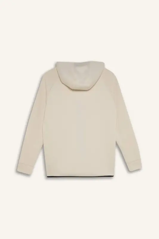 DeFactoFit Slim Fit Узкий Крой Толстовка С Капюшоном Скуба Дайвинг Ткань На Молнии Спортивная Толстовка-Камень - 10