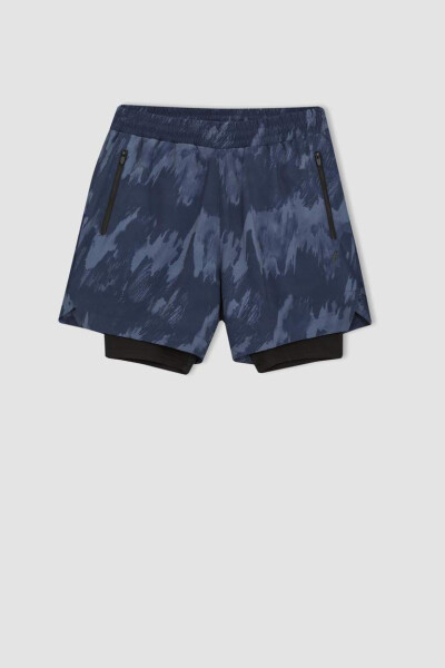 DeFactoFit Slim Fit Woven Shorts Navy - 8