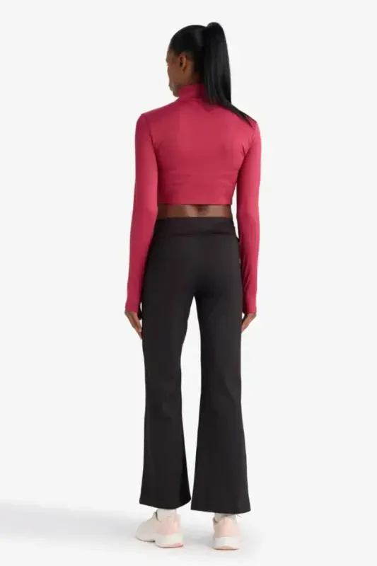 Sporcu Jogger Eşofman Altı Geniş Bol Paça Basic Düz Skuba Dalgıç Kumaş-Siyah - 6