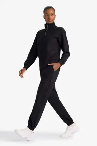 Standart Fit Cepli Jogger Paça Standart Fit Basıc Modal Pantolon-Siyah - 1