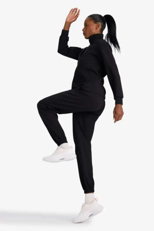 Standart Fit Cepli Jogger Paça Standart Fit Basıc Modal Pantolon-Siyah - 3