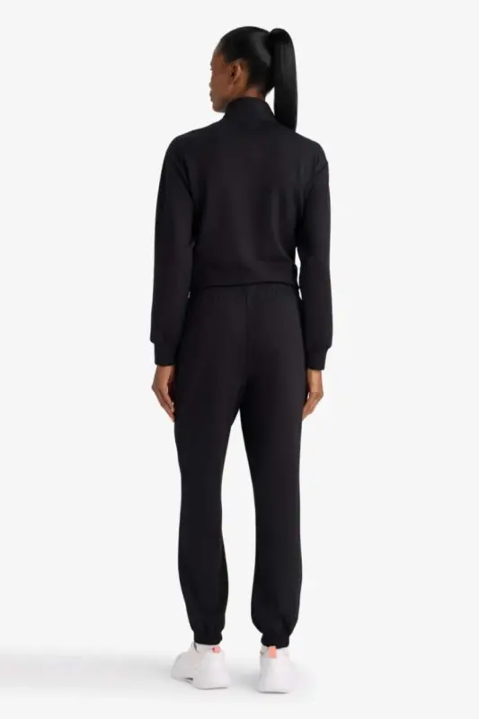 Standart Fit Cepli Jogger Paça Standart Fit Basıc Modal Pantolon-Siyah - 6