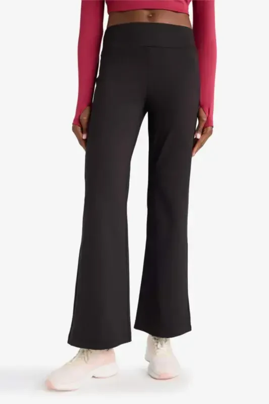 DeFactoFit Sportchi Jogger sport shimining keng, keng paçali, oddiy, tekis skuba dayver matosi - qora - 4