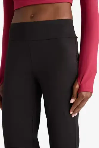 DeFactoFit Sportchi Jogger sport shimining keng, keng paçali, oddiy, tekis skuba dayver matosi - qora - 5