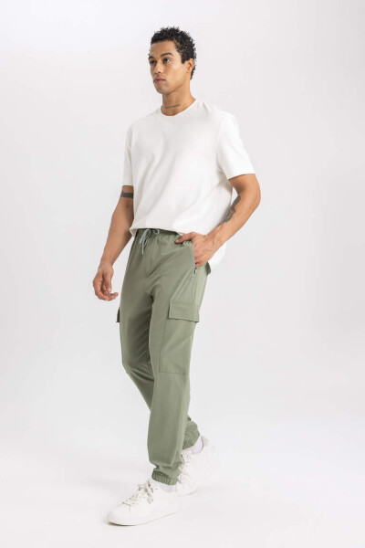 DeFactoFit Standard Fit Cargo Pocket Woven Sports Jogger Sweatpants Light Khaki - 2