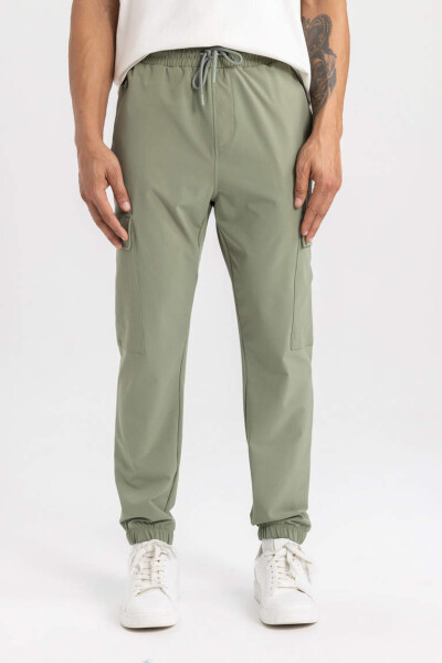 DeFactoFit Standard Fit Cargo Pocket Woven Sports Jogger Sweatpants Light Khaki - 4