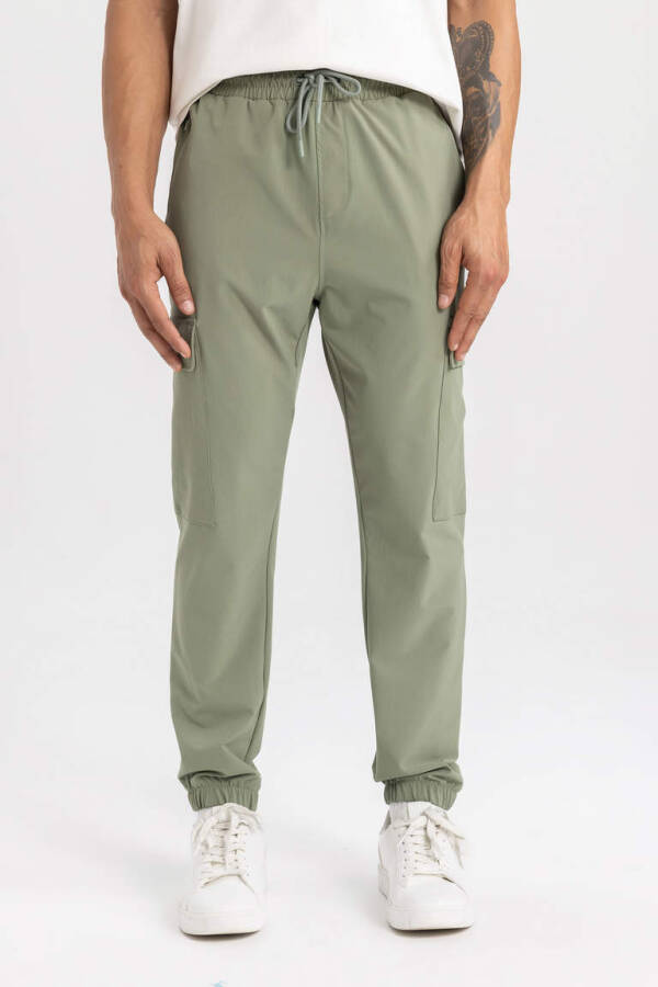 DeFactoFit Standard Fit Cargo Pocket Woven Sports Jogger Sweatpants Light Khaki - 4