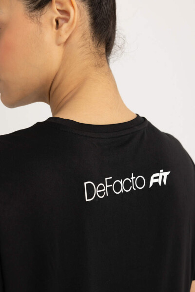 DeFactoFit Standard Fit Crew Neck Athletic Short Sleeve Heavyweight T-Shirt Black - 4