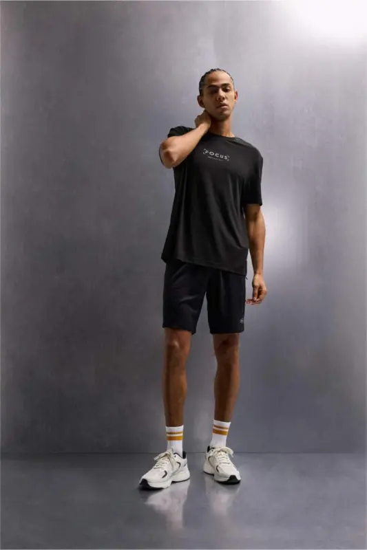 DeFactoFit Standard Fit Crew Neck Printed Short Sleeve T-Shirt-Black - 2