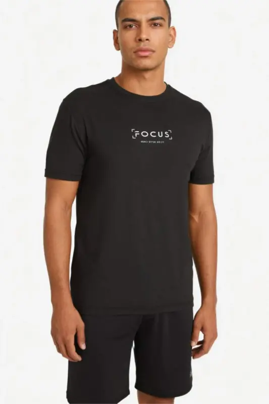 DeFactoFit Standard Fit Crew Neck Printed Short Sleeve T-Shirt-Black - 3